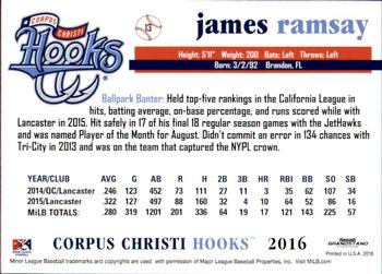 2016 Grandstand Corpus Christi Hooks #23 James Ramsay Back
