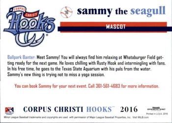 2016 Grandstand Corpus Christi Hooks #32 Sammy The Seagull Back