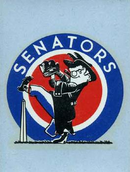 1960 Fleer Baseball Greats - Team Logo Decals #NNO Washington Senators Front
