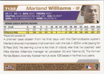 2004 Topps Traded & Rookies - Chrome #T132 Marland Williams Back
