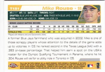 2004 Topps Traded & Rookies - Chrome #T151 Mike Rouse Back