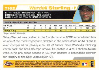2004 Topps Traded & Rookies - Chrome #T162 Wardell Starling Back