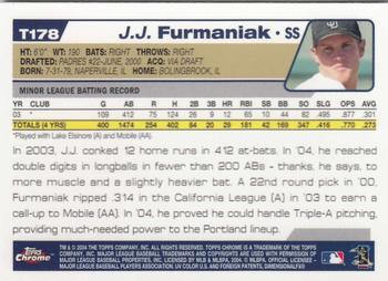 2004 Topps Traded & Rookies - Chrome #T178 J.J. Furmaniak Back