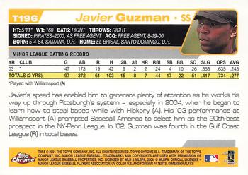2004 Topps Traded & Rookies - Chrome #T196 Javier Guzman Back