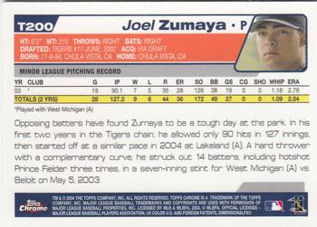 2004 Topps Traded & Rookies - Chrome #T200 Joel Zumaya Back