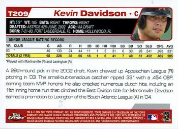2004 Topps Traded & Rookies - Chrome #T209 Kevin Davidson Back