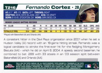 2004 Topps Traded & Rookies - Chrome #T216 Fernando Cortez Back