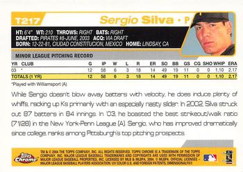 2004 Topps Traded & Rookies - Chrome #T217 Sergio Silva Back
