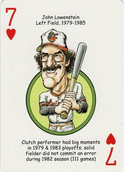 2007 Hero Decks Baltimore Orioles Baseball Heroes Playing Cards #7♥ John Lowenstein Front