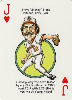 2007 Hero Decks Baltimore Orioles Baseball Heroes Playing Cards #J♥ Steve Stone Front