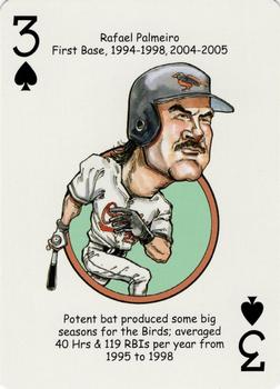 2007 Hero Decks Baltimore Orioles Baseball Heroes Playing Cards #3♠ Rafael Palmeiro Front