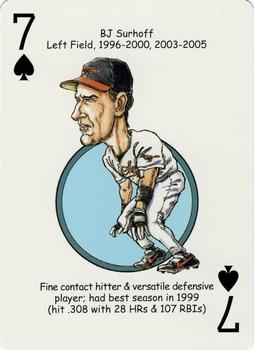 2007 Hero Decks Baltimore Orioles Baseball Heroes Playing Cards #7♠ B.J. Surhoff Front