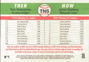 2004 Topps Heritage - Then & Now #TN5 Don Newcombe / Johan Santana Back