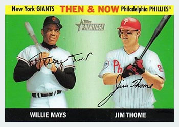 2004 Topps Heritage - Then & Now #TN1 Willie Mays / Jim Thome Front