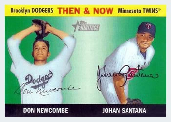 2004 Topps Heritage - Then & Now #TN5 Don Newcombe / Johan Santana Front