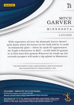 2018 Panini Immaculate Collection #23 Mitch Garver Back