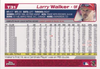 2004 Topps Traded & Rookies - Chrome Refractors #T31 Larry Walker Back