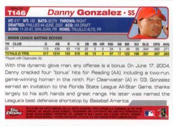2004 Topps Traded & Rookies - Chrome Refractors #T146 Danny Gonzalez Back