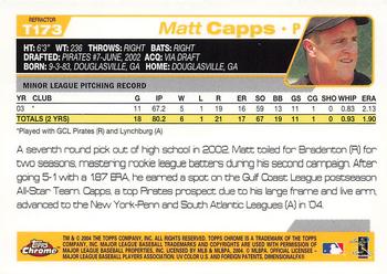 2004 Topps Traded & Rookies - Chrome Refractors #T173 Matt Capps Back