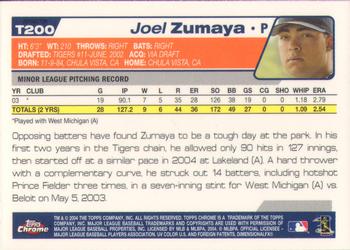 2004 Topps Traded & Rookies - Chrome Refractors #T200 Joel Zumaya Back