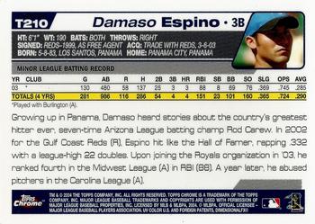 2004 Topps Traded & Rookies - Chrome Refractors #T210 Damaso Espino Back