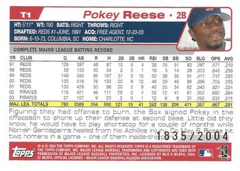 2004 Topps Traded & Rookies - Gold #T1 Pokey Reese Back