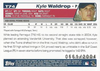2004 Topps Traded & Rookies - Gold #T74 Kyle Waldrop Back