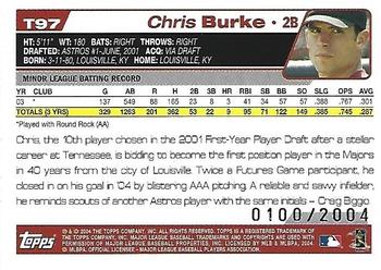 2004 Topps Traded & Rookies - Gold #T97 Chris Burke Back