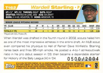 2004 Topps Traded & Rookies - Gold #T162 Wardell Starling Back