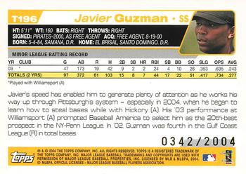2004 Topps Traded & Rookies - Gold #T196 Javier Guzman Back