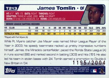 2004 Topps Traded & Rookies - Gold #T213 James Tomlin Back