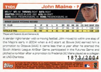 2004 Topps Traded & Rookies - Gold #T101 John Maine Back