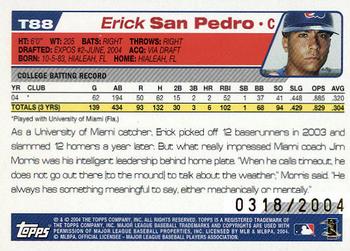 2004 Topps Traded & Rookies - Gold #T88 Erick San Pedro Back