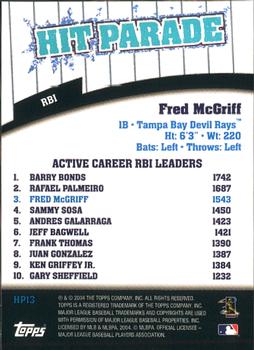 2004 Topps - Hit Parade #HP13 Fred McGriff Back