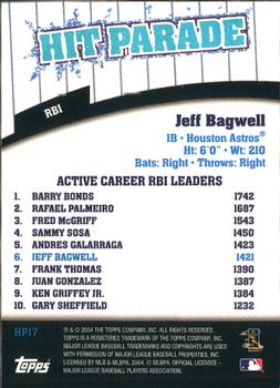 2004 Topps - Hit Parade #HP17 Jeff Bagwell Back
