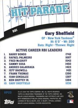 2004 Topps - Hit Parade #HP20 Gary Sheffield Back