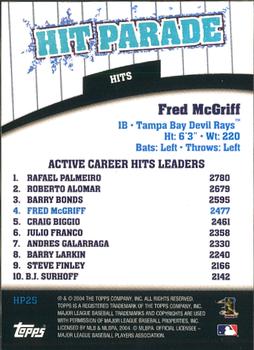 2004 Topps - Hit Parade #HP25 Fred McGriff Back