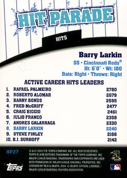 2004 Topps - Hit Parade #HP27 Barry Larkin Back