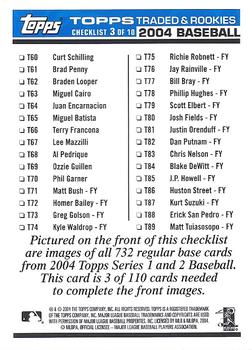 2004 Topps Traded & Rookies - Checklists Puzzle Blue Backs #3 Checklist 3 of 10 Back