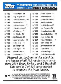 2004 Topps Traded & Rookies - Checklists Puzzle Blue Backs #7 Checklist 7 of 10 Back