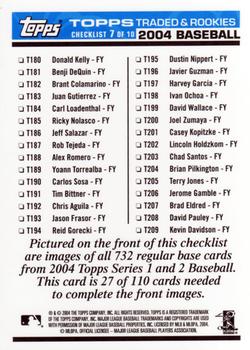 2004 Topps Traded & Rookies - Checklists Puzzle Blue Backs #27 Checklist 7 of 10 Back