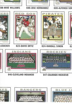 2004 Topps Traded & Rookies - Checklists Puzzle Blue Backs #94 Checklist 4 of 10 Front
