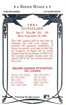 1990 Ron Lewis 1961 New York Yankees #3 Roger Maris Back