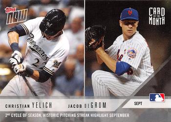 2018 Topps Now - Card of the Month #M-SEPT Christian Yelich/Jacob deGrom Front