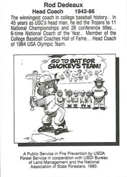 1990 USC All-Time Trojans Smokey #NNO Rod Dedeaux Back