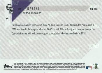 2018 Topps Now Road to Opening Day Colorado Rockies #OD-398 DJ LeMahieu Back