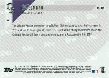 2018 Topps Now Road to Opening Day Colorado Rockies #OD-399 Ian Desmond Back