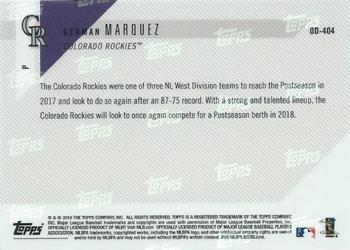 2018 Topps Now Road to Opening Day Colorado Rockies #OD-404 German Marquez Back