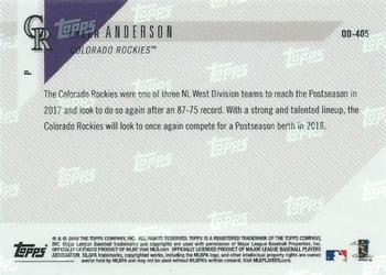 2018 Topps Now Road to Opening Day Colorado Rockies #OD-405 Tyler Anderson Back