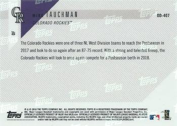 2018 Topps Now Road to Opening Day Colorado Rockies #OD-407 Mike Tauchman Back
